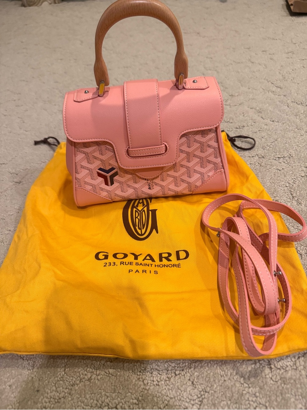 Pink and Tan Mini Top-Handle Bag